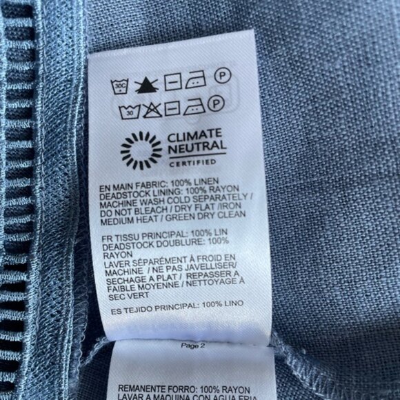 NEW Reformation Everett Linen Midi Dress Cornflower Blue | US 4 UK 8 - Picture 14 of 14